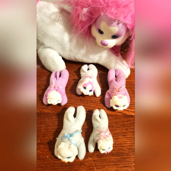 Puppy Surprise "Popcorn Mandy" Stuffed Animal White & Pink - Picture 2 of 10